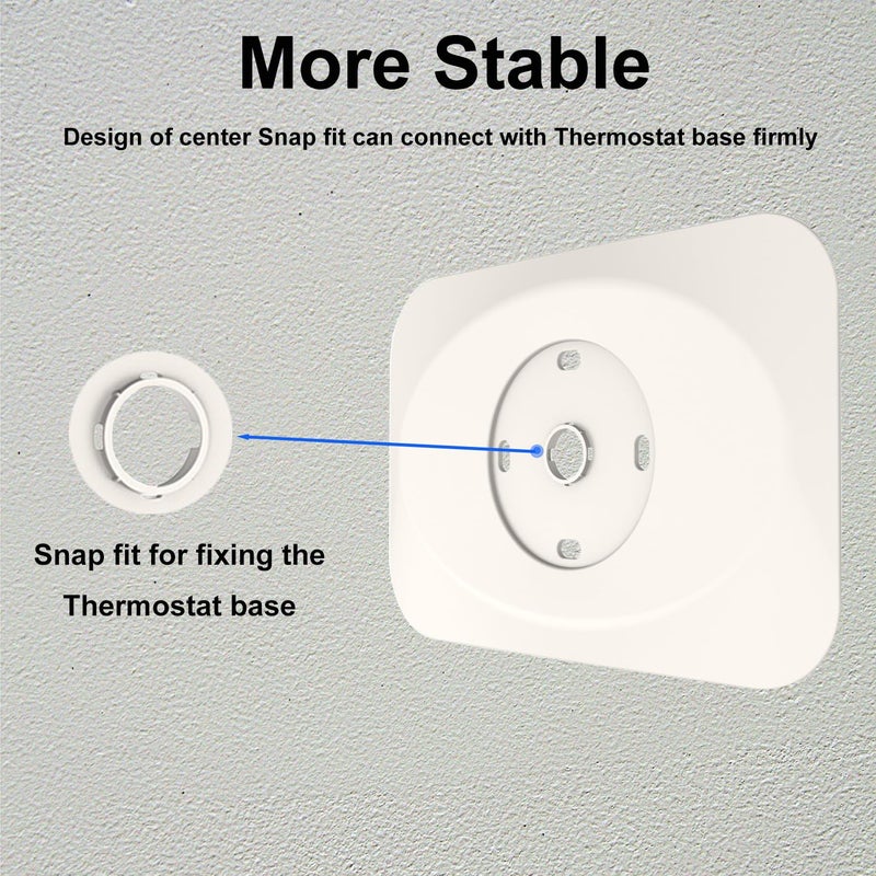 BAOKZZOM Nest Thermostat Wall Plate Cover Compatible with Google Nest Learning Thermostat (4th Gen)  Practical Nest Learning Thermostat 4 Trim Kit Accessory  Snap fit Design (Biege  2 Packs) - Image 3